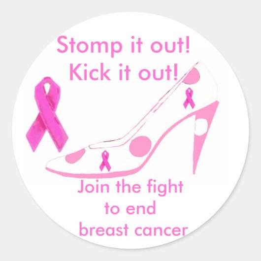 Borstkanker Pink Ribbon Advocacy Ronde Sticker (Voorkant)