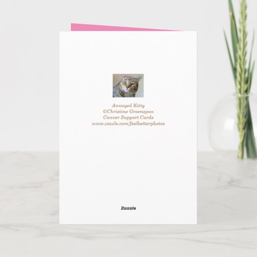 Borstkanker Resentful Funny Cat Kaart (Achterkant)