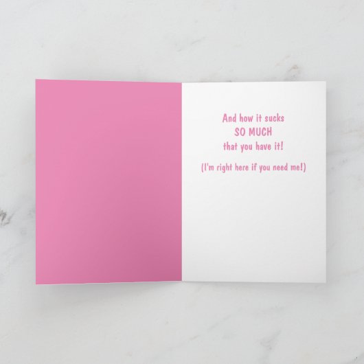 Borstkanker Resentful Funny Cat Kaart (Binnen)