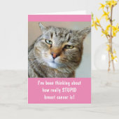 Borstkanker Resentful Funny Cat Kaart (Gele Bloem)