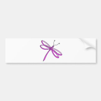 Borstkanker Ribbon Dragonfly 1 Bumpersticker