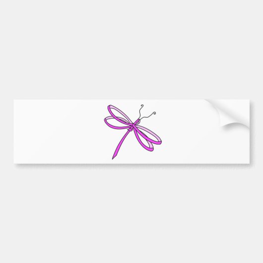 Borstkanker Ribbon Dragonfly 1 Bumpersticker (Voorkant)