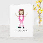 Borstkanker Ribbon Girl - Laatste bestraling Kaart (Gele Bloem)