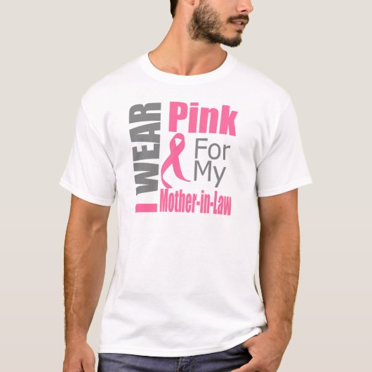 Borstkanker Ribbon I Draag Roze schoonmoeder T-shirt (Voorkant)