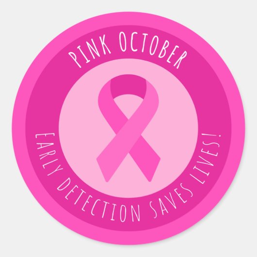 Borstkanker Ronde Sticker (Voorkant)