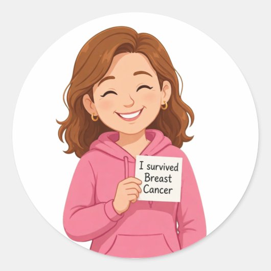 Borstkanker Ronde Sticker (Voorkant)