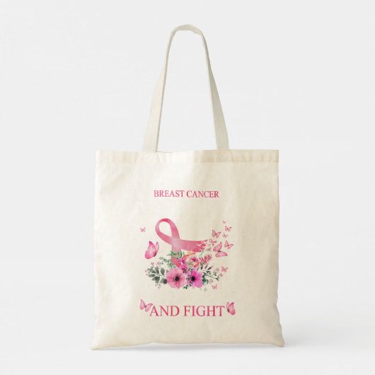Borstkanker rondreis vlinder vecht kanker Survi Tote Bag (Achterkant)