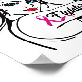 Borstkanker Rosie de riveter roze Poster (Hoek)