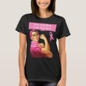 Borstkanker Rosie de Riveter roze T-shirt (Voorkant)