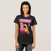 Borstkanker Rosie de Riveter roze T-shirt (Voorkant volledig)