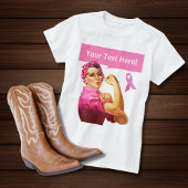Borstkanker Rosie de Riveter roze T-shirt
