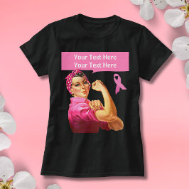 Borstkanker Rosie de Riveter roze T-shirt