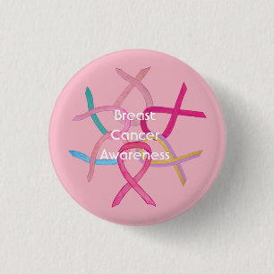 Borstkanker Roze bewustzijn Ribbon Button Pin