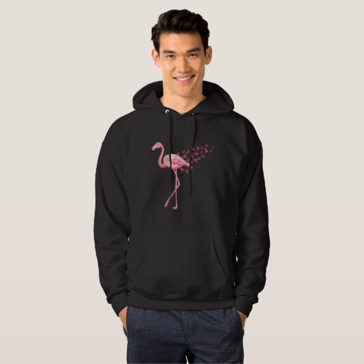 Borstkanker Roze Flamingo Ribbon Recovery Hoodie (Voorkant volledig)