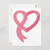 Borstkanker Roze hartlint Briefkaart (Voorkant / Achterkant)