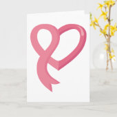 Borstkanker Roze hartlint Kaart (Gele Bloem)