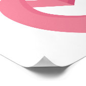 Borstkanker Roze hartlint Poster (Hoek)