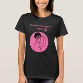 Borstkanker Roze Kick Butt Vrouw T-Shirt (Voorkant)