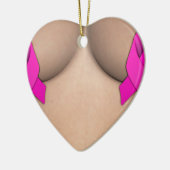 Borstkanker Roze linbbons kerstversiering Keramisch Ornament (Links)