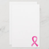 Borstkanker Roze lint 3 Briefpapier (Voorkant / Achterkant)