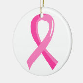 Borstkanker Roze lint 3 Keramisch Ornament (Links)