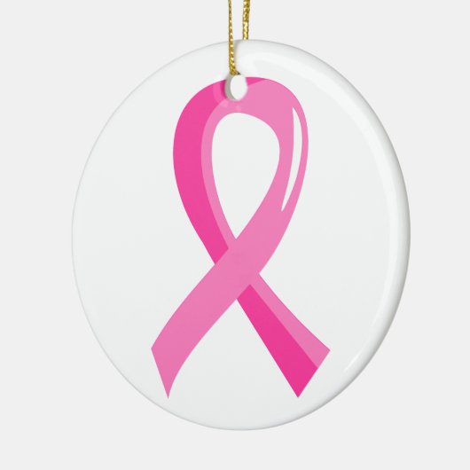 Borstkanker Roze lint 3 Keramisch Ornament (Links)