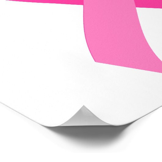 Borstkanker Roze lint 3 Poster (Hoek)
