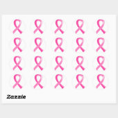 Borstkanker Roze lint 3 Ronde Sticker (Vel)