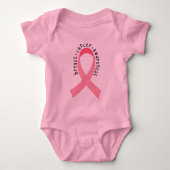 Borstkanker Roze lint Baby Bodysuit (Voorkant)