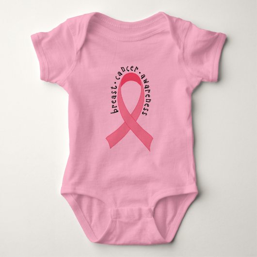 Borstkanker Roze lint Baby Bodysuit (Voorkant)