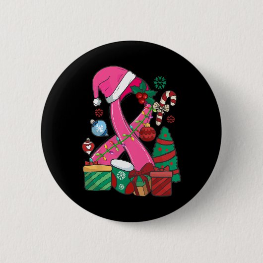 Borstkanker Roze lint Borstkanker Ronde Button 5,7 Cm (Voorkant)
