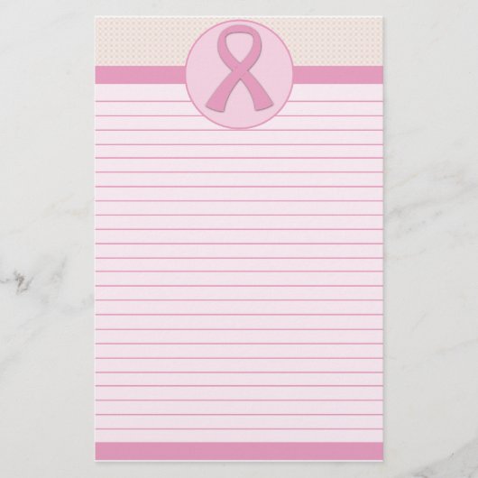 Borstkanker Roze lint Briefpapier (Voorkant)