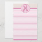 Borstkanker Roze lint Briefpapier (Voorkant / Achterkant)