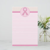 Borstkanker Roze lint Briefpapier (Staand voorkant)