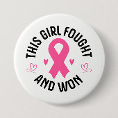 Borstkanker Roze lint Button Pin (Voorkant)