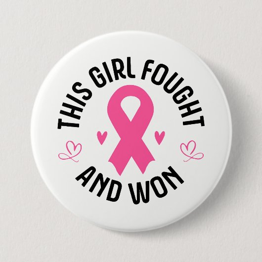 Borstkanker Roze lint Button Pin (Voorkant)