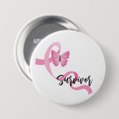Borstkanker Roze lint Button Pin (Voorkant /achterkant)