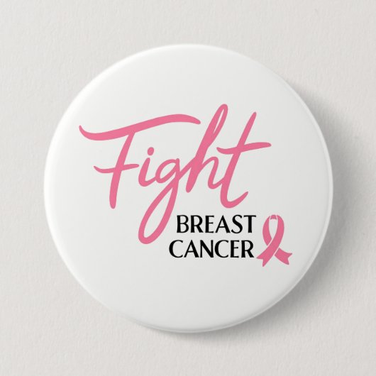 Borstkanker Roze lint Button Pin (Voorkant)