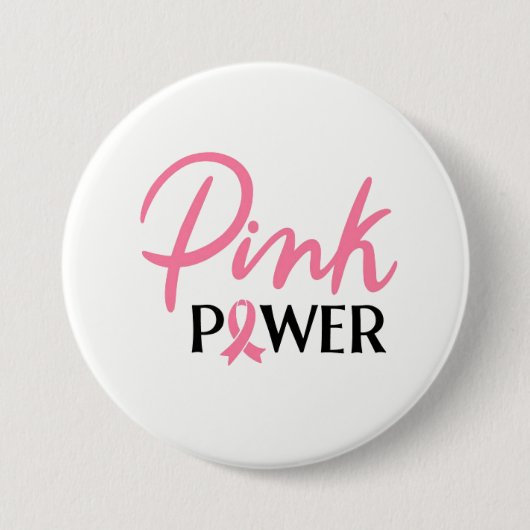 Borstkanker Roze lint Button Pin (Voorkant)