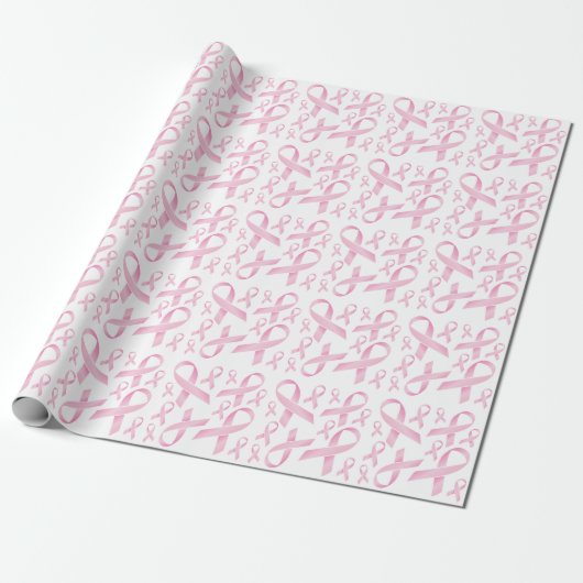 Borstkanker Roze lint Cadeaupapier (Uitgerold)