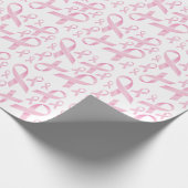 Borstkanker Roze lint Cadeaupapier (Hoek)