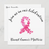 Borstkanker Roze Lint Einde van Chemo Party Kaart (Voorkant / Achterkant)