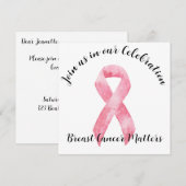 Borstkanker Roze Lint Einde van Chemo Party Kaart (Voorkant / Achterkant)