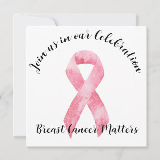 Borstkanker Roze Lint Einde van Chemo Party Kaart