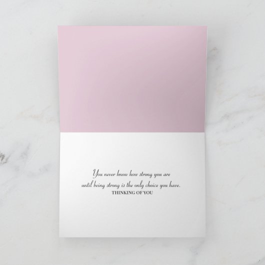 Borstkanker Roze lint en Roos Kaart (Binnen)