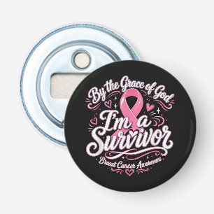 Borstkanker Roze Lint Geloofsbewustzijn Button Flesopener