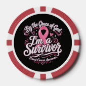 Borstkanker Roze Lint Geloofsbewustzijn Poker Chips (Voorkant)
