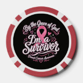 Borstkanker Roze Lint Geloofsbewustzijn Poker Chips (Achterkant)