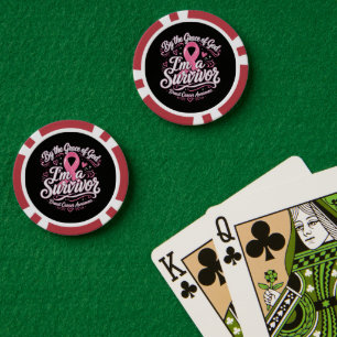 Borstkanker Roze Lint Geloofsbewustzijn Poker Chips