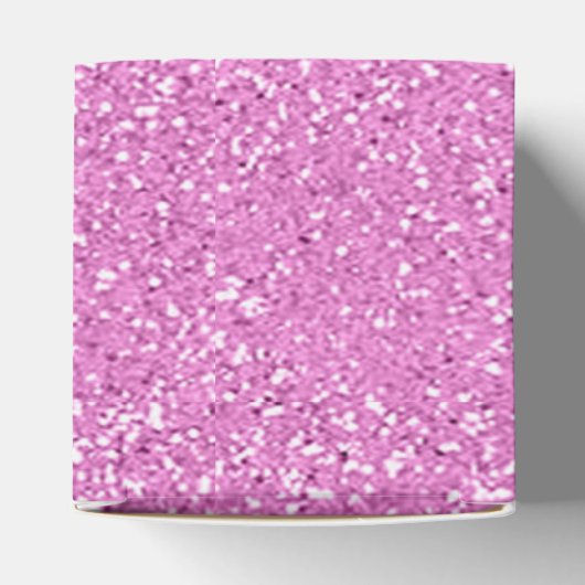 Borstkanker Roze lint Glitter Cube Favor Box Bedankdoosjes (Bovenkant)